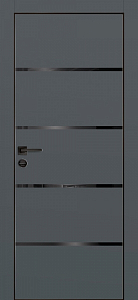 Товар Межкомнатная дверь PX-17 черная кромка с 4-х ст. Графит матовый